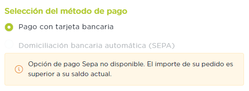 pago sepa inactivo