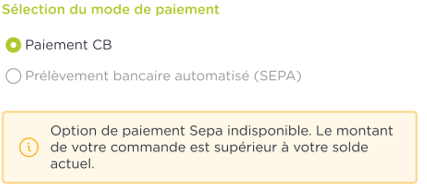 paiement sepa inactif